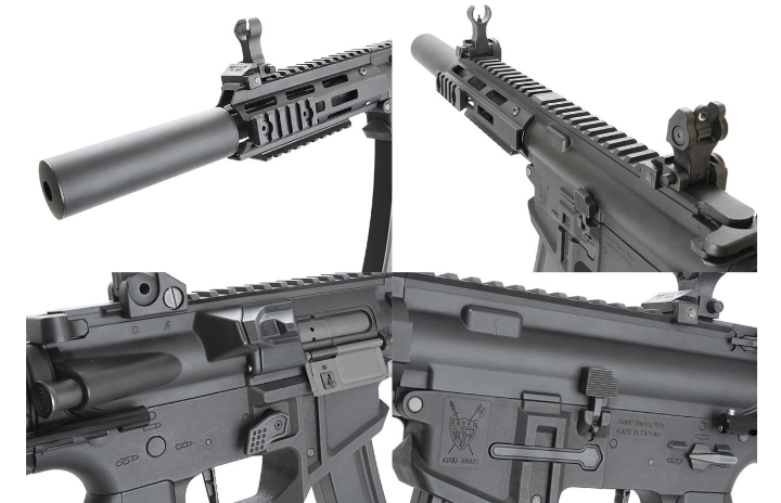 King Arms MP5 Silenced SBR Airsoft AEG Rifle (Colour Options