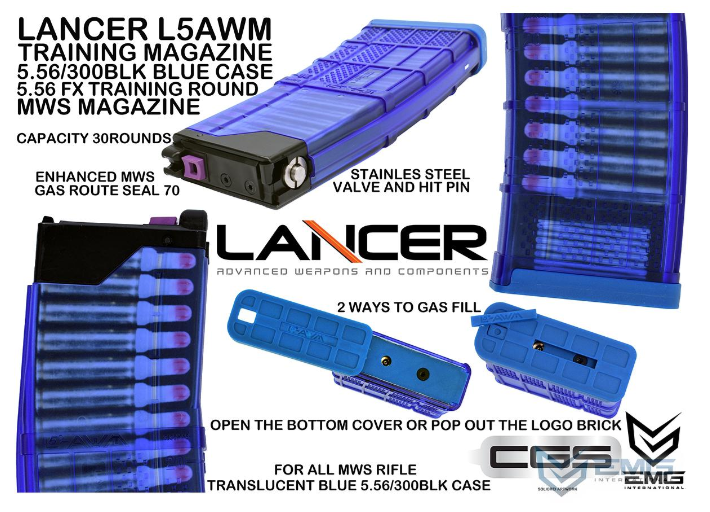 EMG/Lancer Systems Licensed L5AWM 30rd Magazine for CGS & MWS Gas