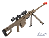 6mmProShop Barrett Licensed M82A1 Bolt Action Powered Airsoft Sniper Rifle (Tan)