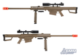 6mmProShop Barrett Licensed M82A1 Bolt Action Powered Airsoft Sniper Rifle (Tan)