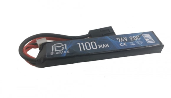 BlueMax LiPo 7.4v 1100 mAH Stick (20C)